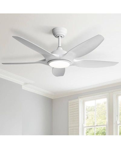 Потолочный вентилятор Sofucor 48-inch Matte White, 5 лопастей, с пультом управления