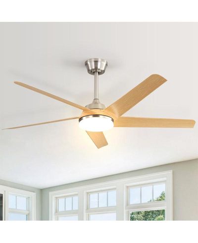 Потолочный вентилятор Sofucor 52-inch Modern Sand Nickel 5-Blade Tri-Color Dimming с пультом управления