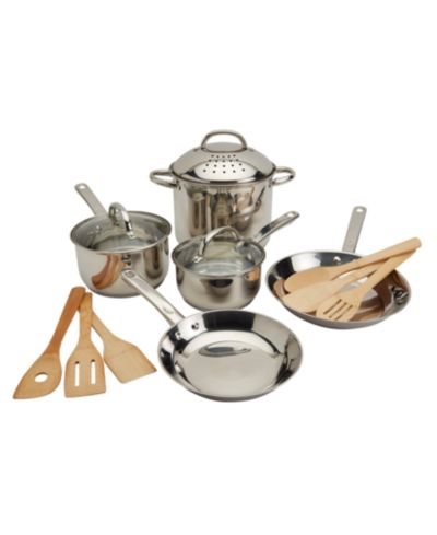 Набор кухонной посуды Basic Essentials Stainless Steel 14-Pc., Induction-Ready