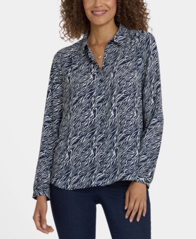 NYDJ Women's Point Collar Modern Top