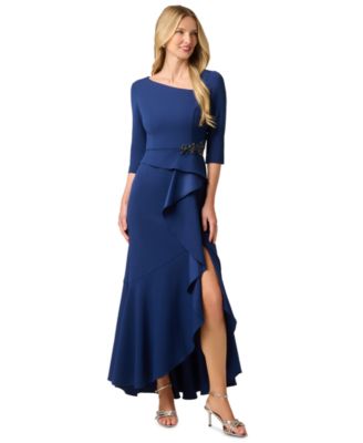 Женское вечернее платье Adrianna Papell Asymmetrical Bead Crepe