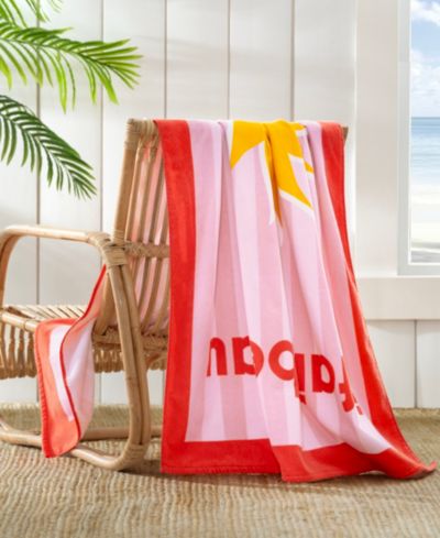 Хлопковое пляжное полотенце The Beach House Il Fait Beau с принтом, 38" x 70"