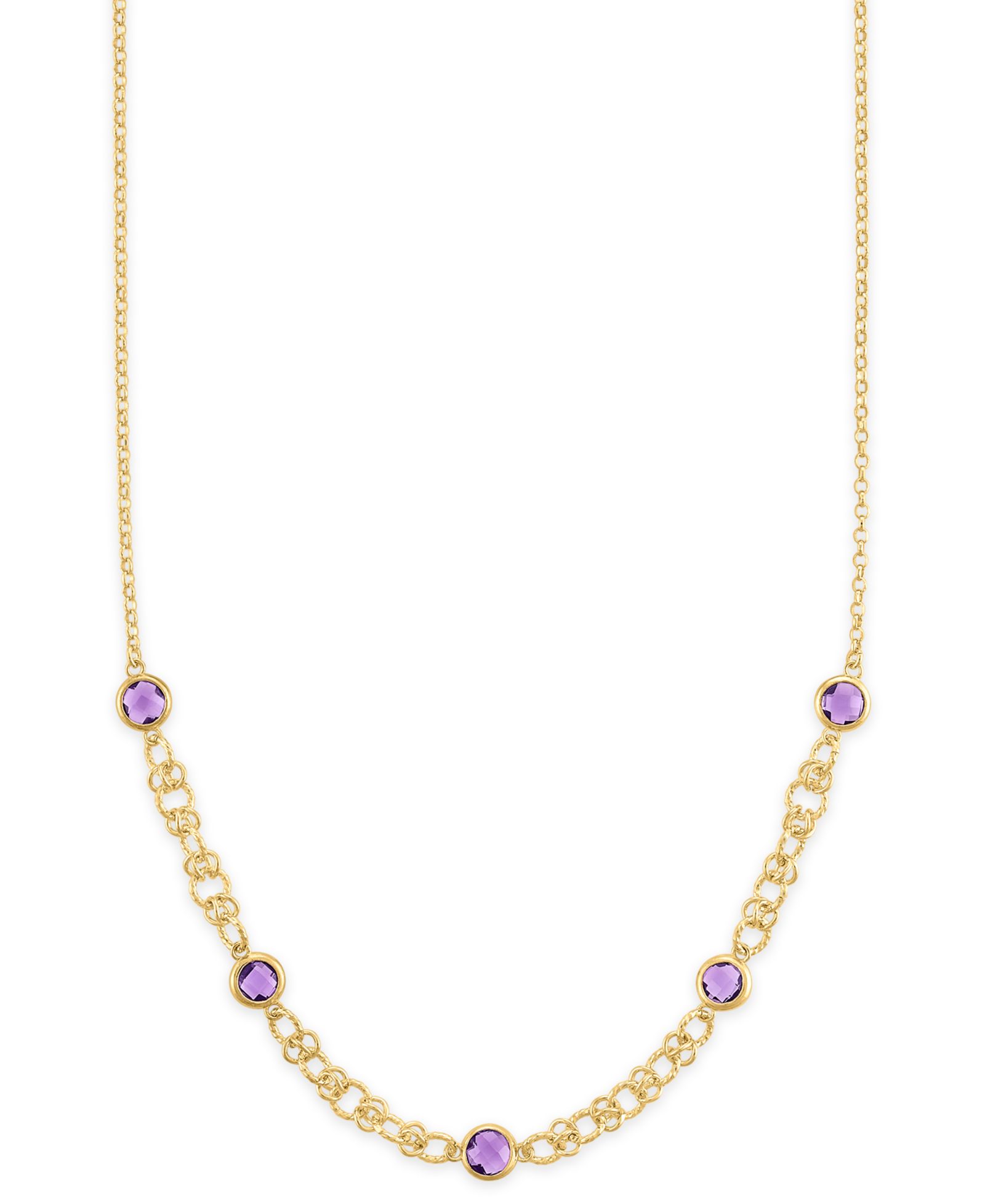 Ожерелье Macy's Amethyst, бриллиантовое, 14k Gold Over Sterling Silver