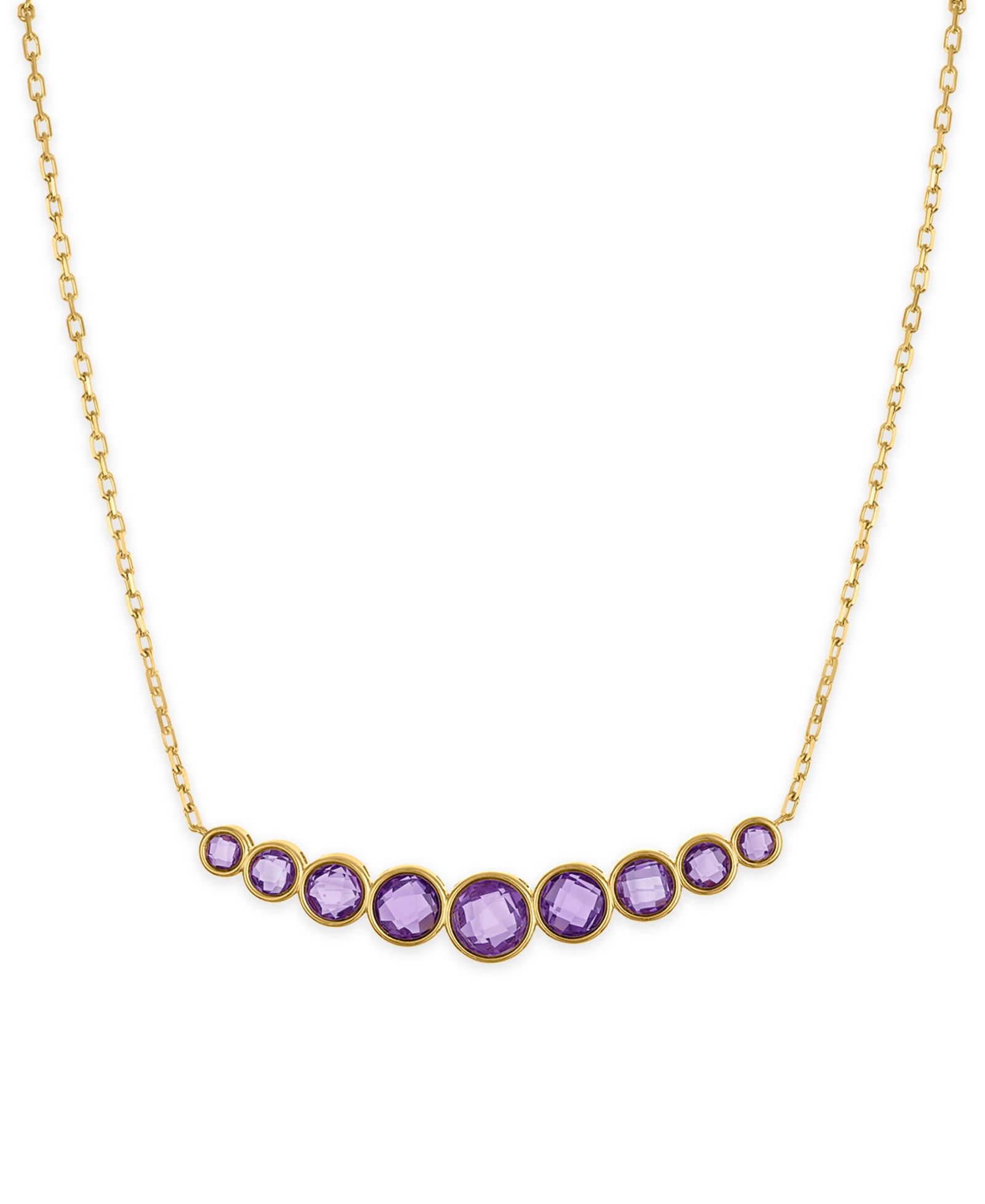 Подвеска Macy's Amethyst Bezel Set Smile в 14k Gold Over Sterling Silver