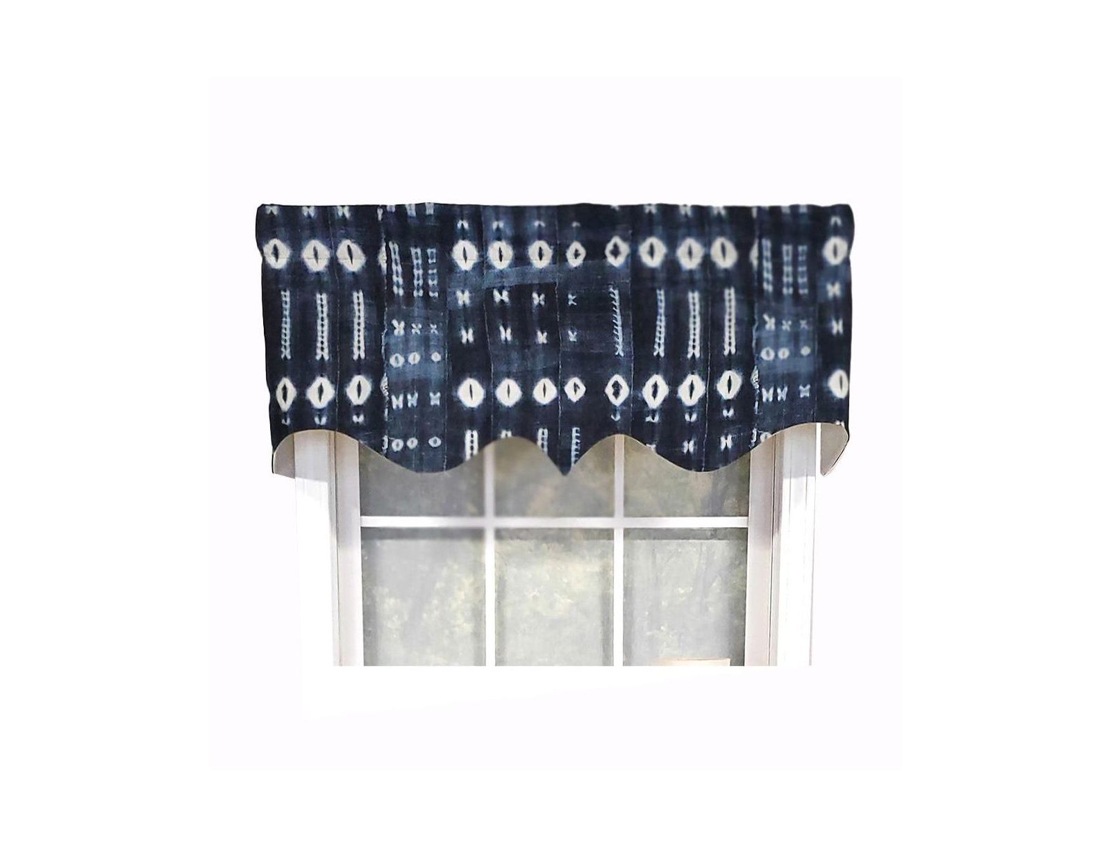Занавеска для окна RLF Home Modern Design Classic Pulsar Regal Style 50" x 17" Indigo