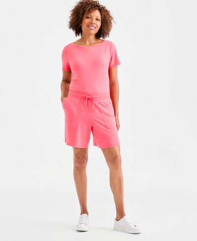 Style & Co Petite LuxLounge шорты из трикотажа French Terry, сзади на завязках