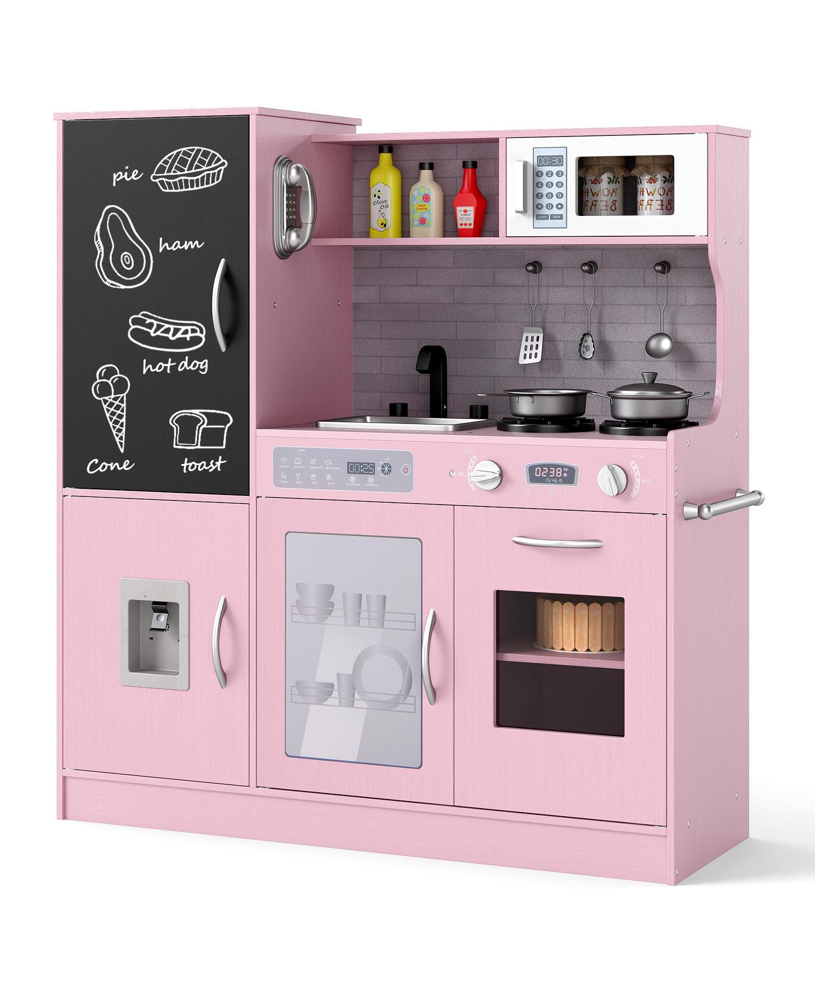Skonyon Wooden Corner Water-Circulating Play Kitchen, Ages 3+