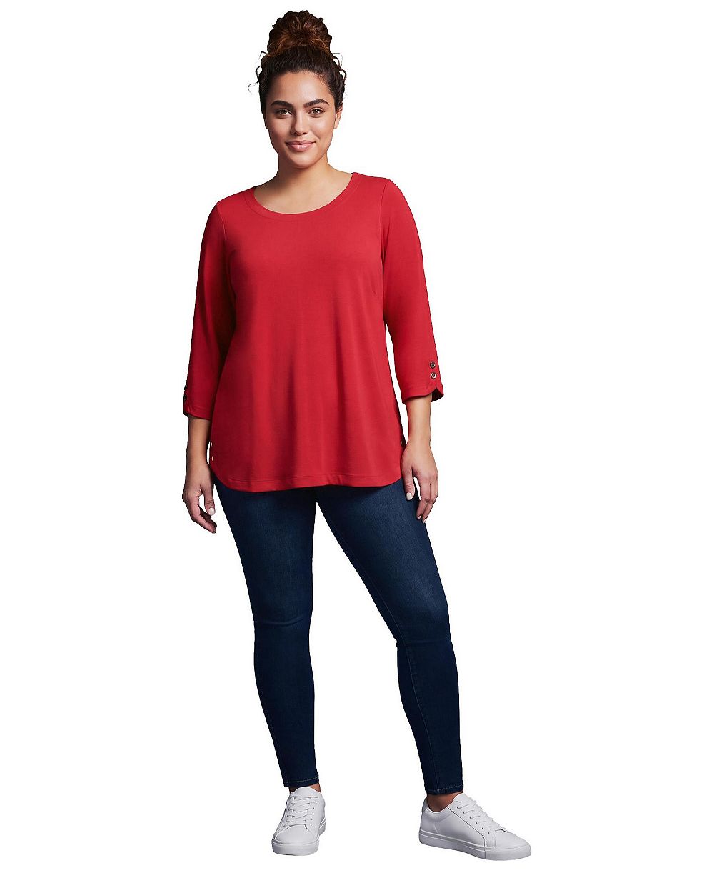 Женская блузка Avenue Plus Size Sabrina Btn Dtl 3/4 Slv