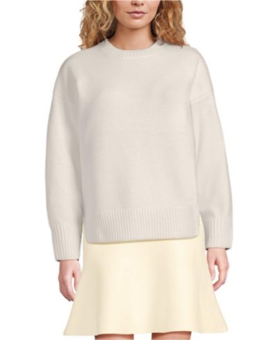 Lands' End Women's Ultrasoft Crew Neck Hi Low Hem Tunic Sweater