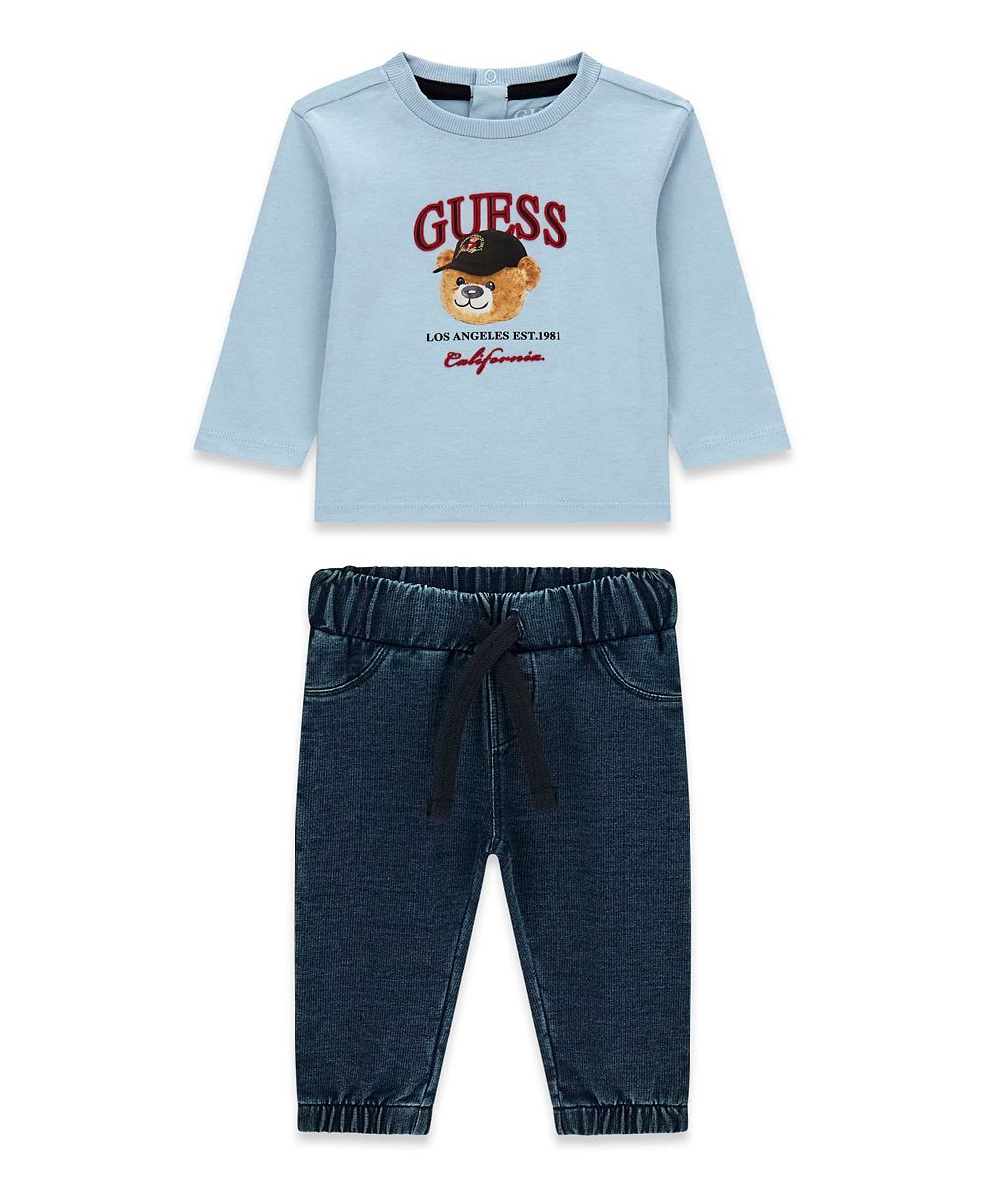 GUESS Детский комплект GUESS: топ с длинным рукавом и трикотажные джинсы, набор из 2 предметов