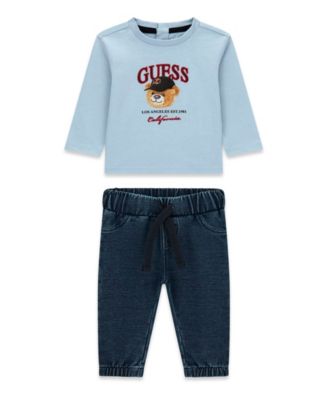 GUESS Детский комплект GUESS: топ с длинным рукавом и трикотажные джинсы, набор из 2 предметов