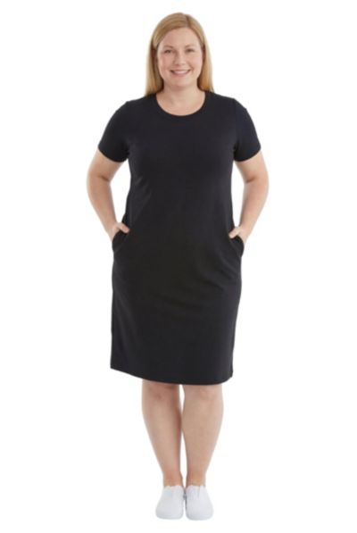 Woman Within Women's Plus Size Perfect Short-Sleeve Crewneck Tee Dress