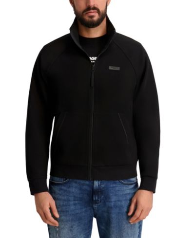 KARL LAGERFELD PARIS Men's Full-Zip Ponte Track Jacket