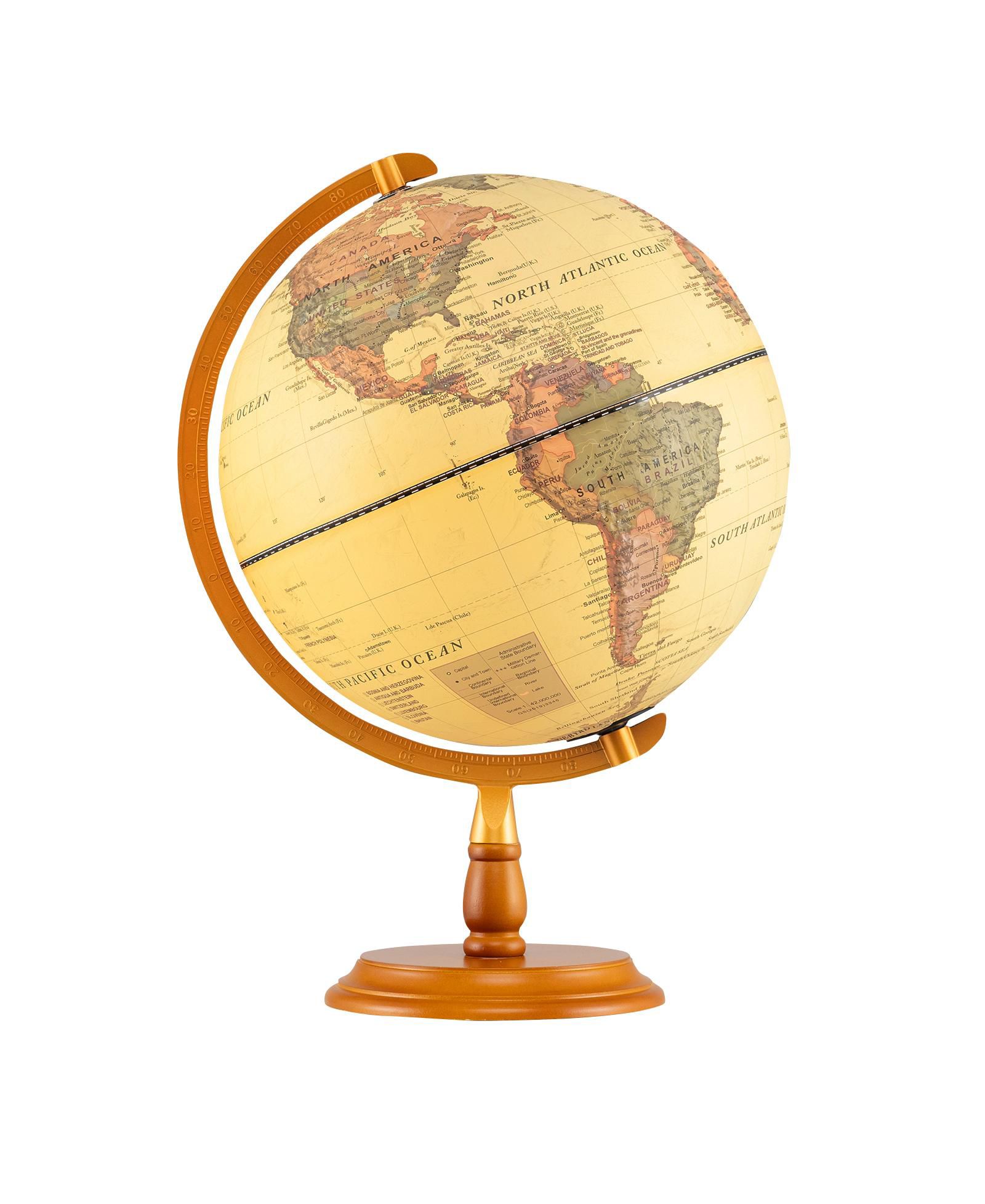 HONGGE 12-Inch Illuminated Antique World Globe Lamp for Home or Office