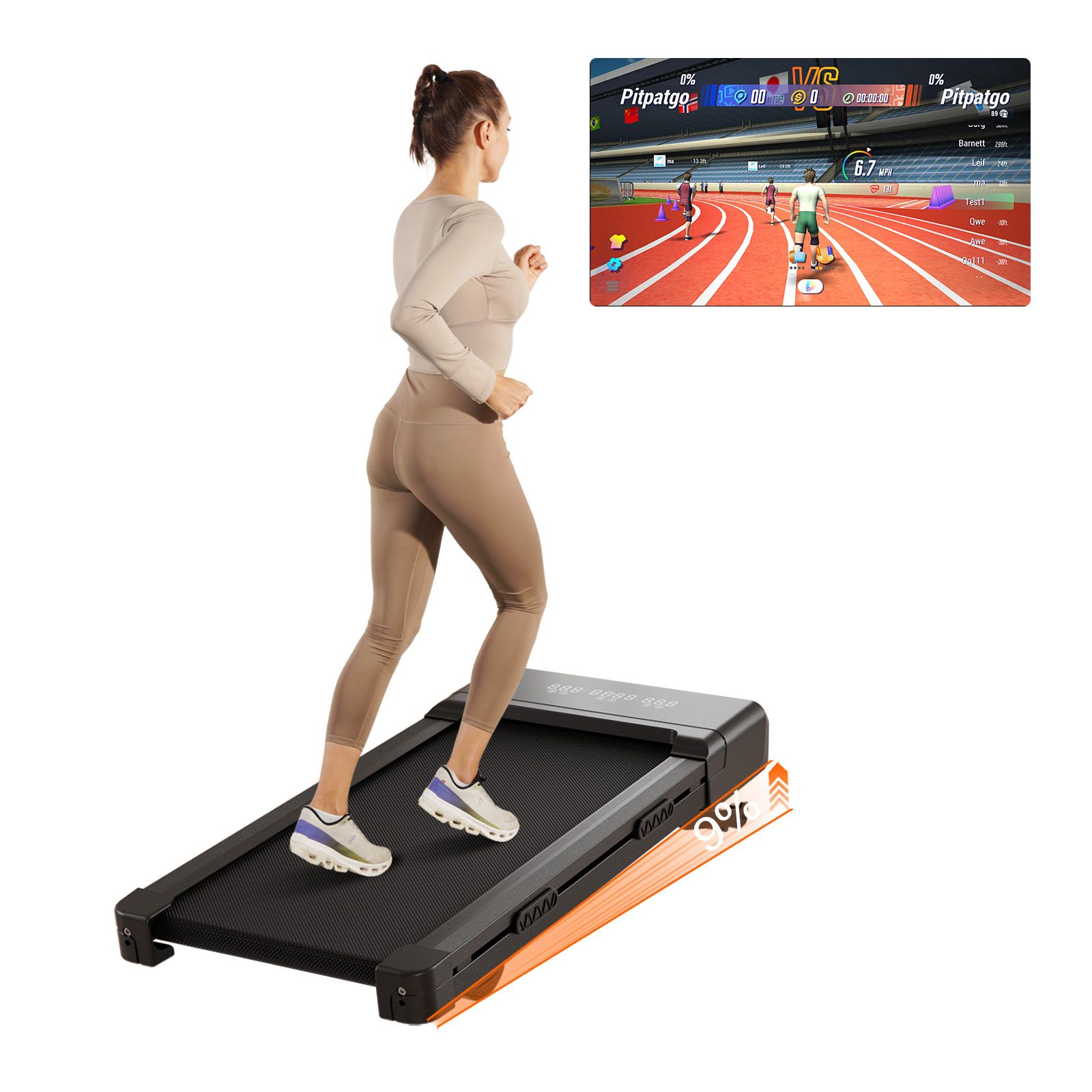 Беговая дорожка Walking Pad, 12% Auto Incline, 3.0HP, с пультом и APP, 300 lbs