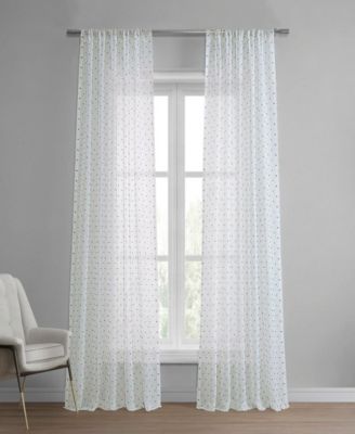 Полупрозрачная тюлевая занавеска Half Price Drapes Altair с геометрическим узором из искусственного льна