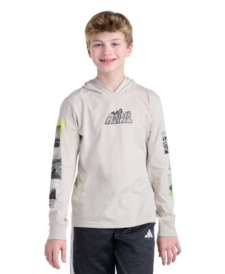 Спортивная футболка adidas Boys' 8-20 Long-Sleeve Hooded Photoreal