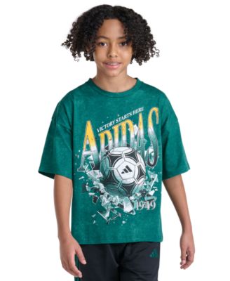 adidas Boys' 8-20 Printed Soccer Short-Sleeve T-Shirt