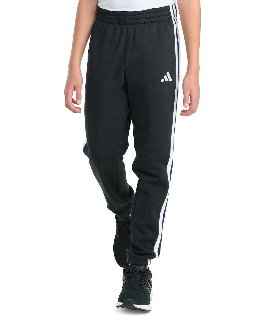 Джоггеры adidas Boys' 8-20 Essential 3-Stripe Fleece с манжетами