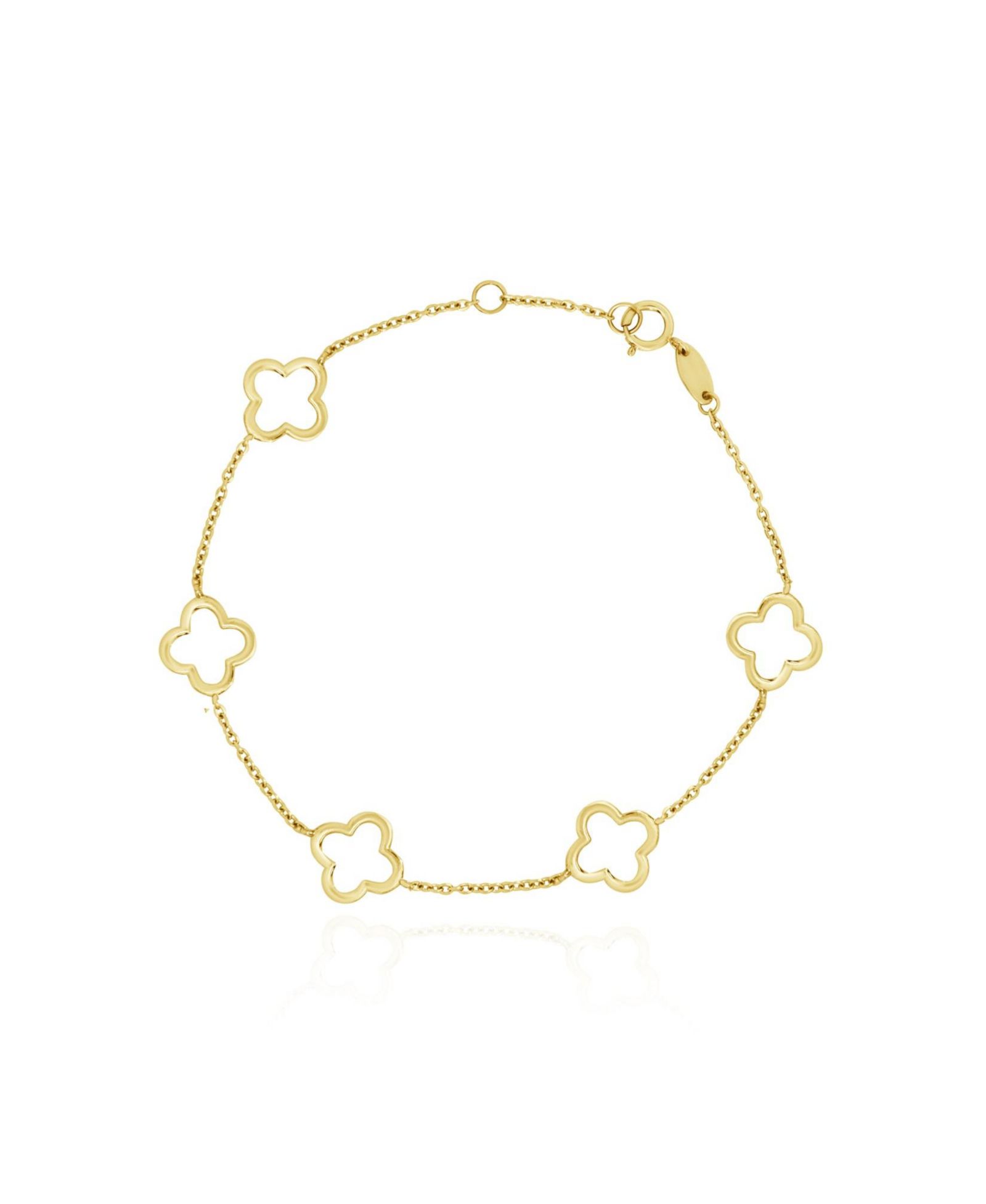 Браслет The Lovery Gold Open Clover 14K Gold
