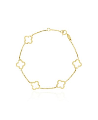 The Lovery Small Open Clover Bracelet 14K Gold