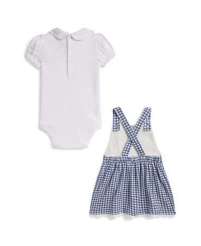 Детский комплект Polo Ralph Lauren: боди из хлопка и платье в клетку