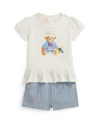 Polo Ralph Lauren Детский комплект из топа Polo Bear и шорт, 2-Piece Set