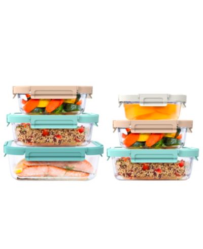 Набор контейнеров для хранения Bentgo Glass Meal 12-Pc. с герметичной крышкой