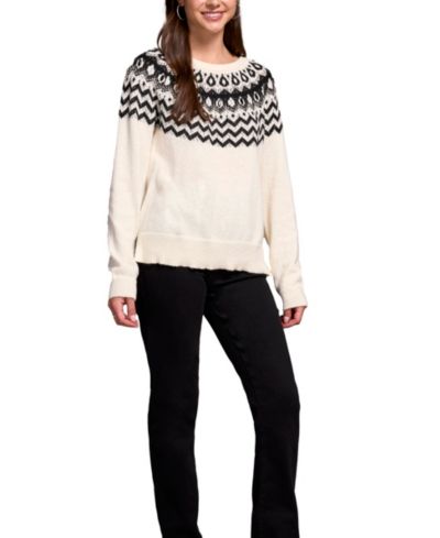TRIBAL Женский вязаный свитер с узором Fair Isle и круглым вырезом