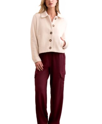 TRIBAL Women's Super Soft Boucle Button-Front Jacket