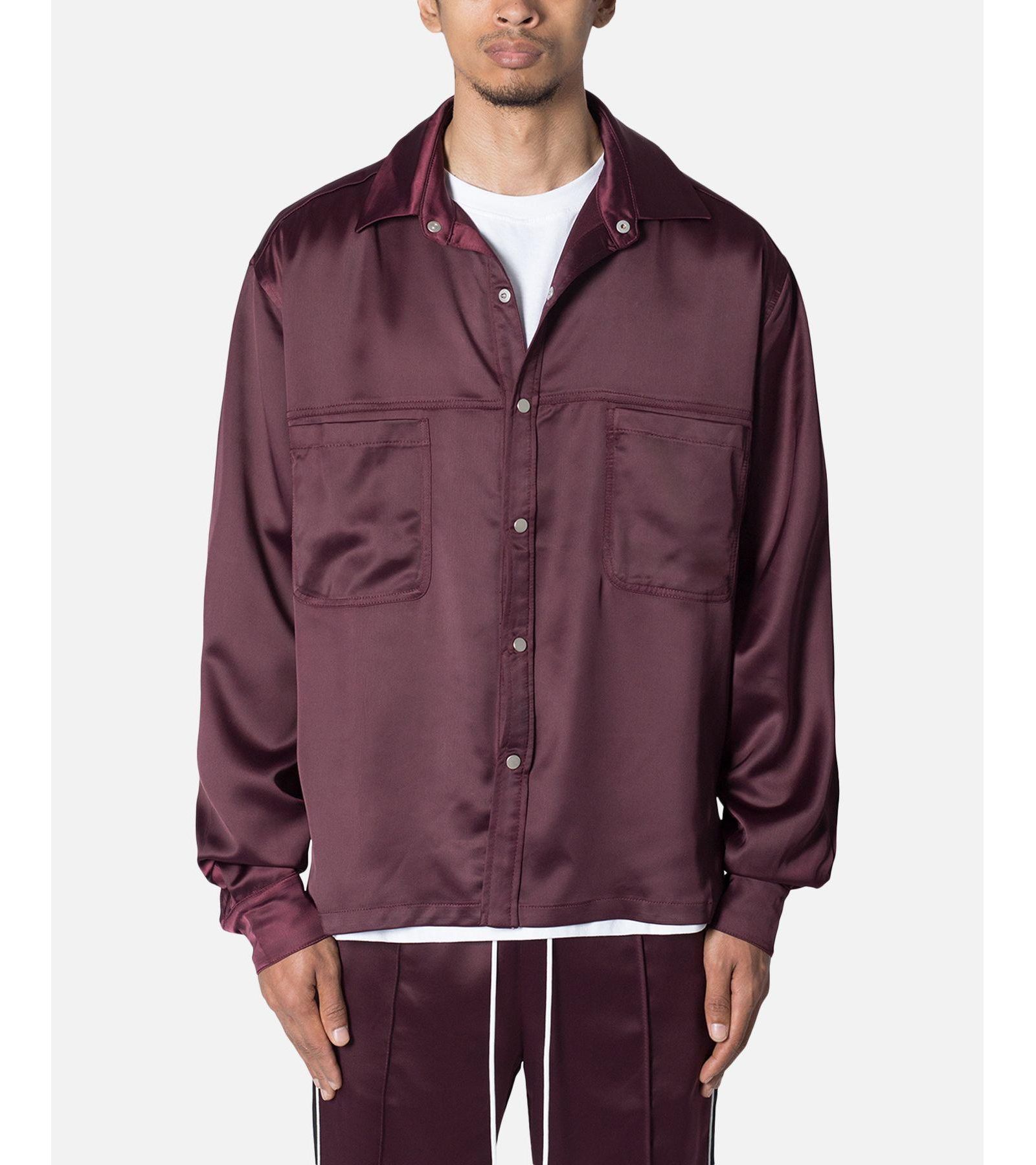mnml Men's Loiter Studded Satin Pajama Shirt