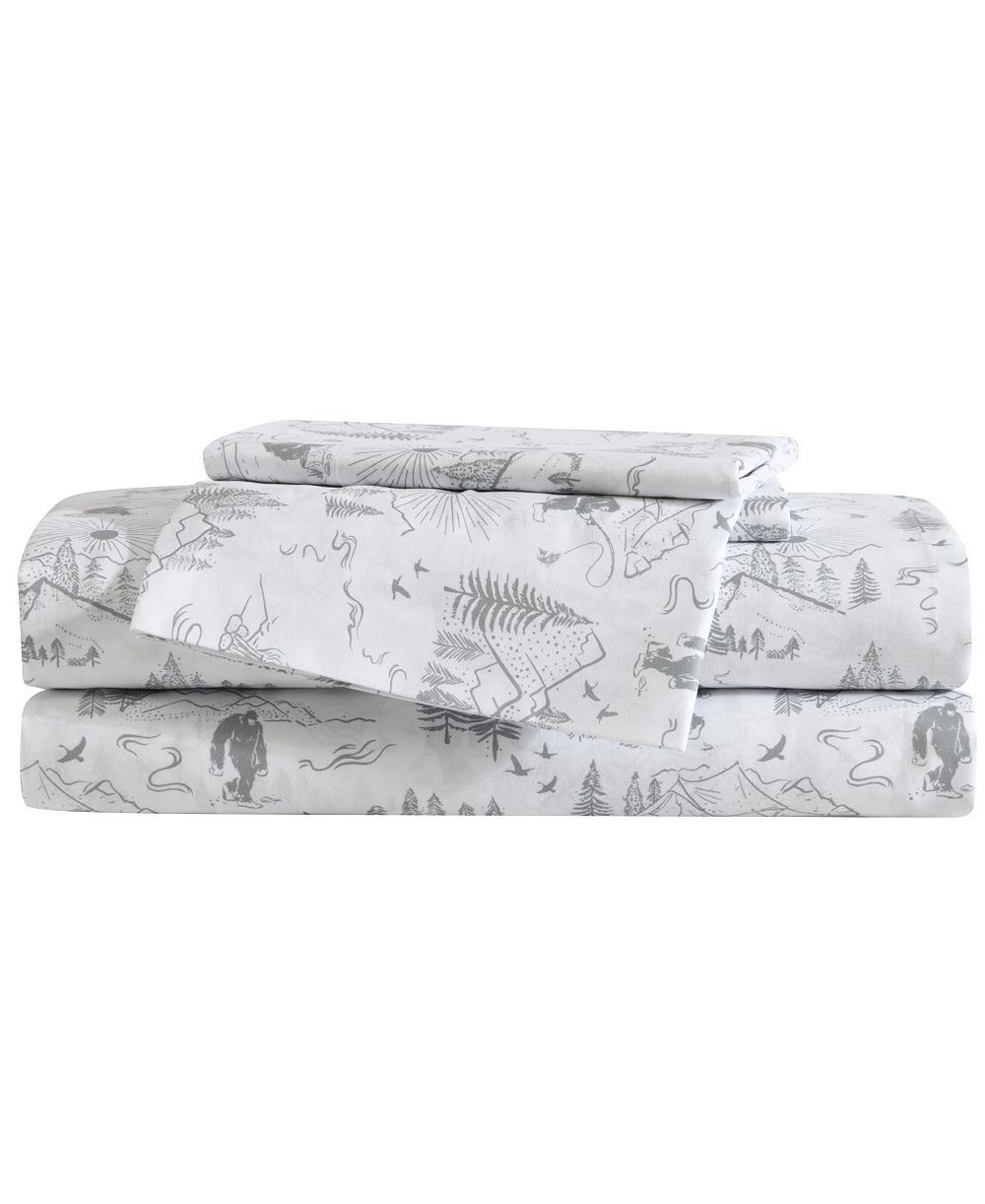Eddie Bauer Big Foot Hiking Trip Microfiber 3-Pc. Sheet Set, Twin