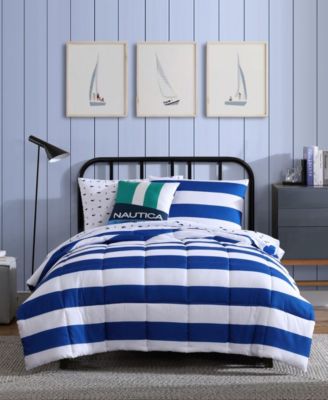 Nautica Huck Stripe Microfiber 4-Pc. Comforter Set, Full/Queen
