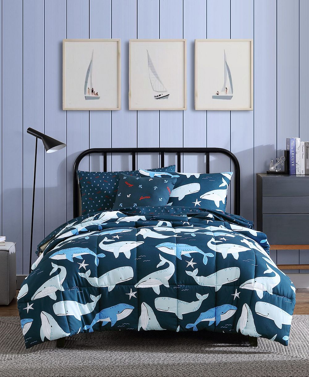 Nautica Finnian Whales Microfiber 4-Pc. Comforter Set, Full/Queen