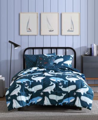Nautica Finnian Whales набор из 4 одеял из микрофибры, Full/Queen