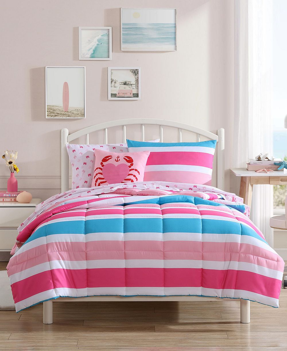 Комплект из 4 предметов Nautica Cru Stripe Microfiber, Full/Queen