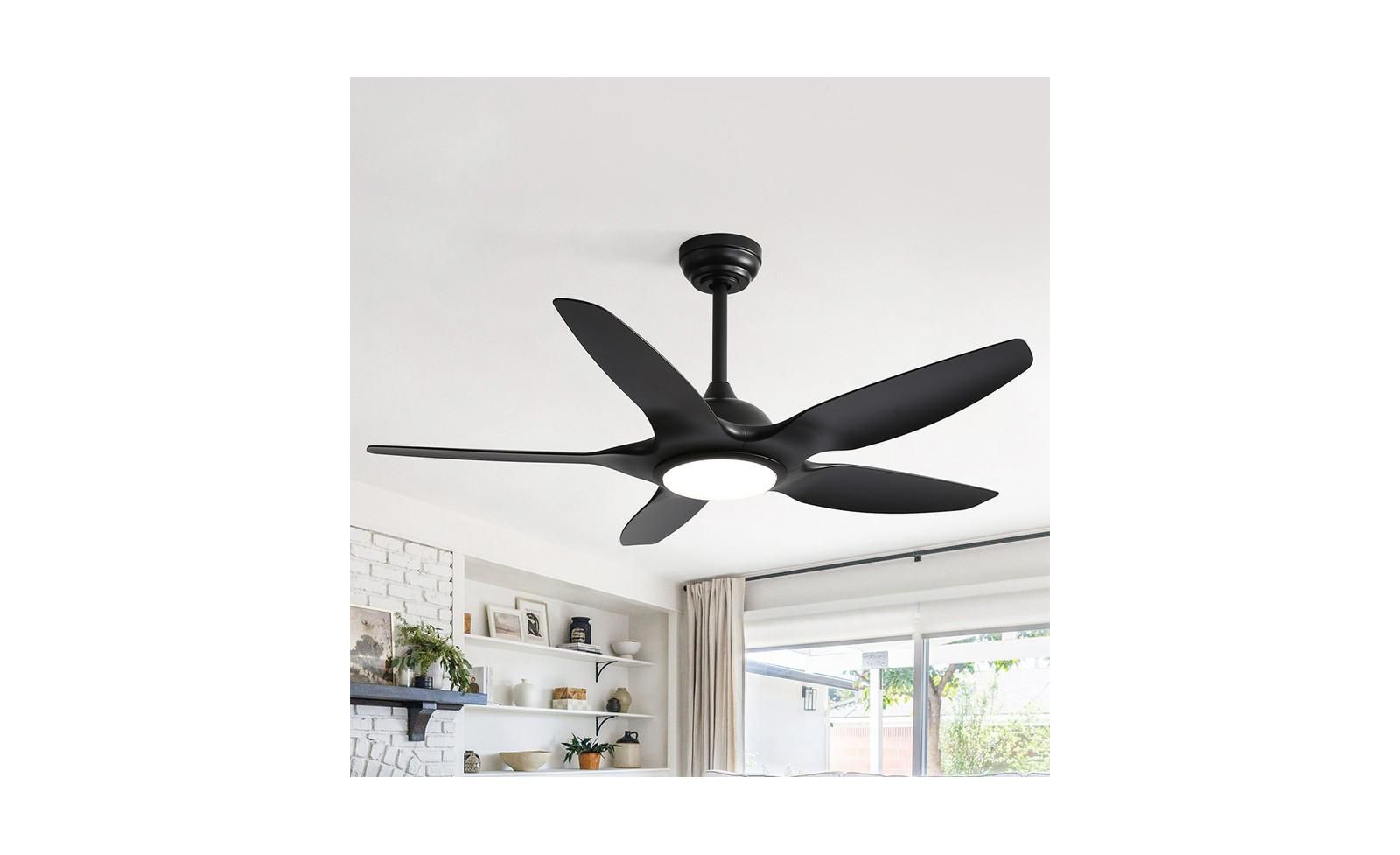 Потолочный вентилятор Sofucor 48-inch Matte Black 5-Blade with Six Speed Remote Control and Forward Reverse Function for Indoor Use