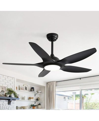 Потолочный вентилятор Sofucor 48-inch Matte Black 5-Blade with Six Speed Remote Control and Forward Reverse Function for Indoor Use