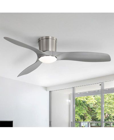 Sofucor 52-inch Modern Sand Nickel 3-Blade Flush Mount with Led Lights and Remote Control