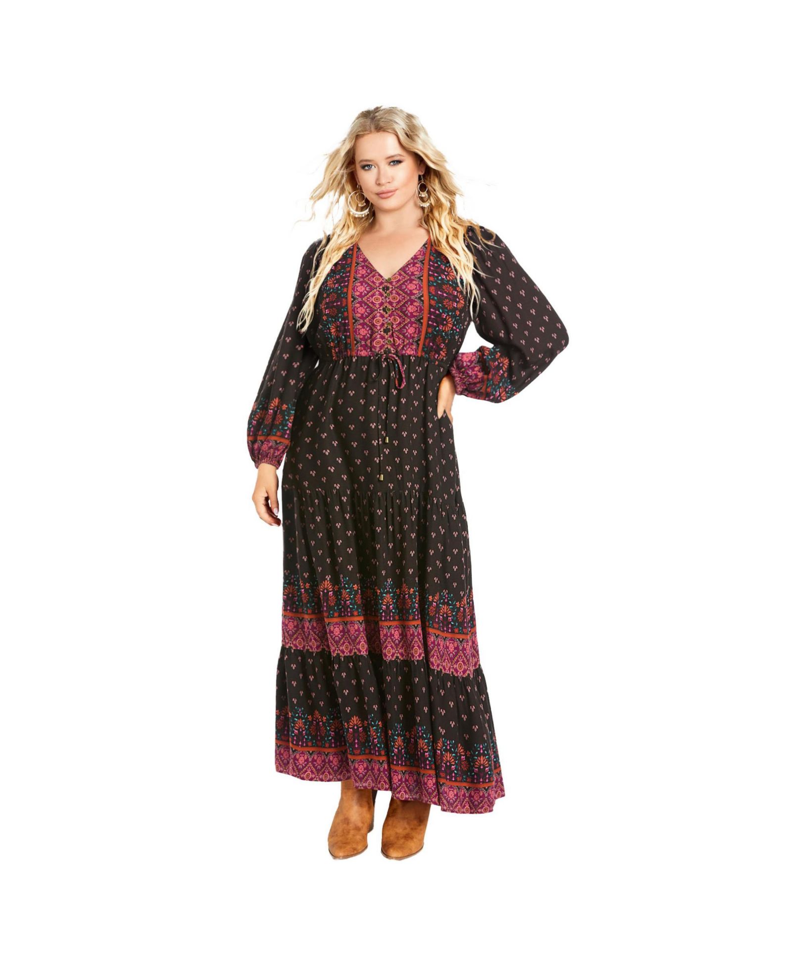 Женское платье макси Ellery Long Sleeve Avenue Plus Size