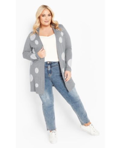 Avenue Women's Plus Size Spot It Cardigan