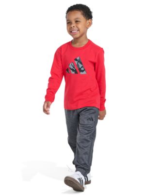 adidas Boys' 2T-7 Camo Graphic Long-Sleeve Camo T-Shirt