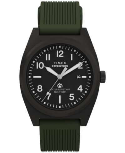 Мужские кварцевые аналоговые часы Timex с зеленым силиконовым ремешком, 39mm
