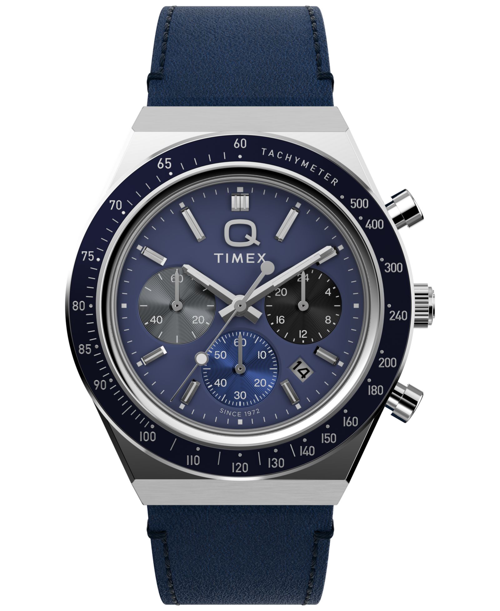 Мужские часы Timex Chronograph Blue Leather, 40mm
