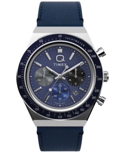 Мужские часы Timex Chronograph Blue Leather, 40mm
