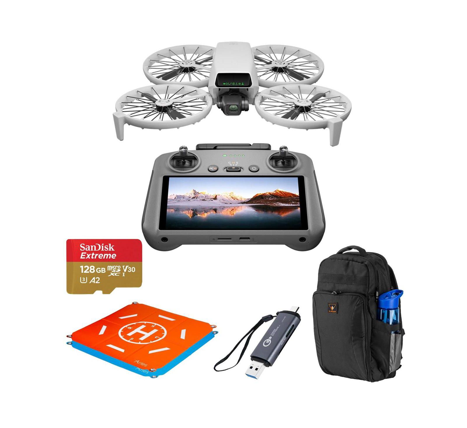 DJI Flip Drone with RC 2 Remote Controller, Bundle with Essential Kit