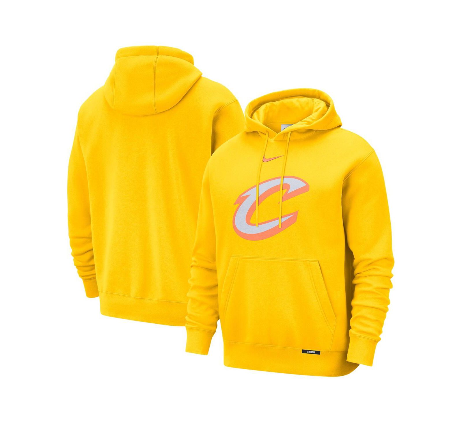 Nike Men's Yellow Cleveland Cavaliers 2025/26 City Edition Remix Essential Logo Club Pullover Hoodie