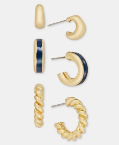 Серьги On 34th Gold-Tone 3-Pc. Set Huggie Hoop Earrings