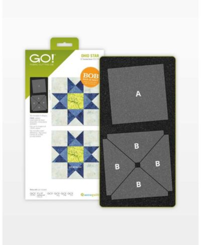 Штамп AccuQuilt Go! Ohio Star - 12" Finished Quilting Block | Быстрая резка ткани для квилтинга | Идеально для аппликации и скрапбукинга