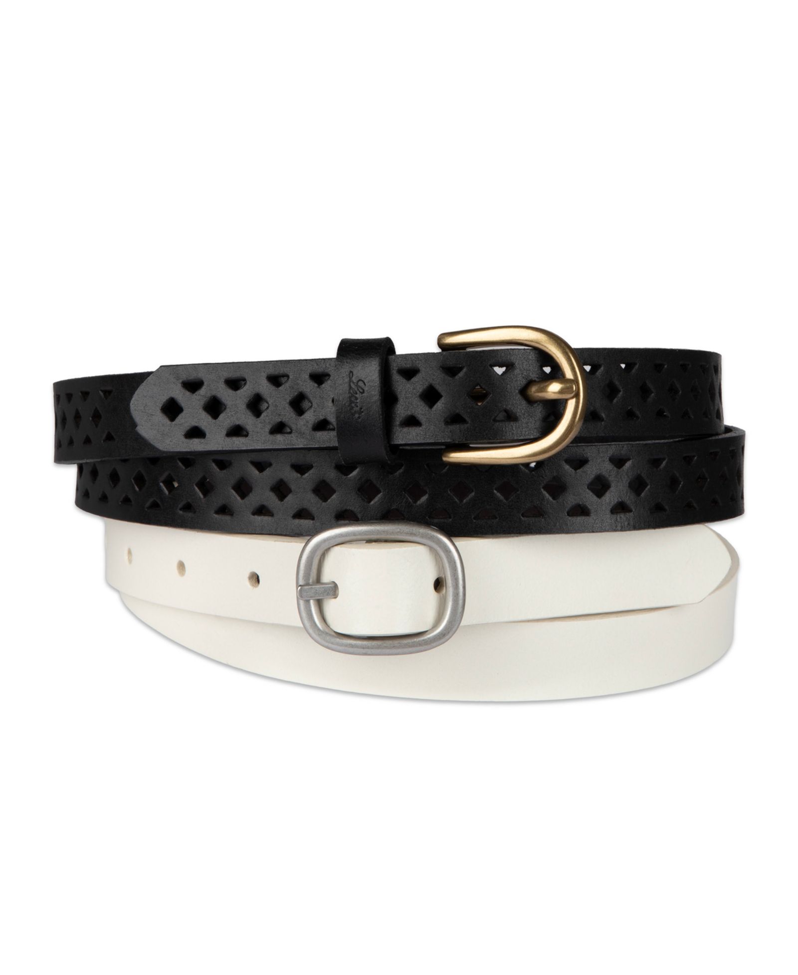 Levi's Women's 2-Pack Perforated and Reversible Skinny Casual Belt Set